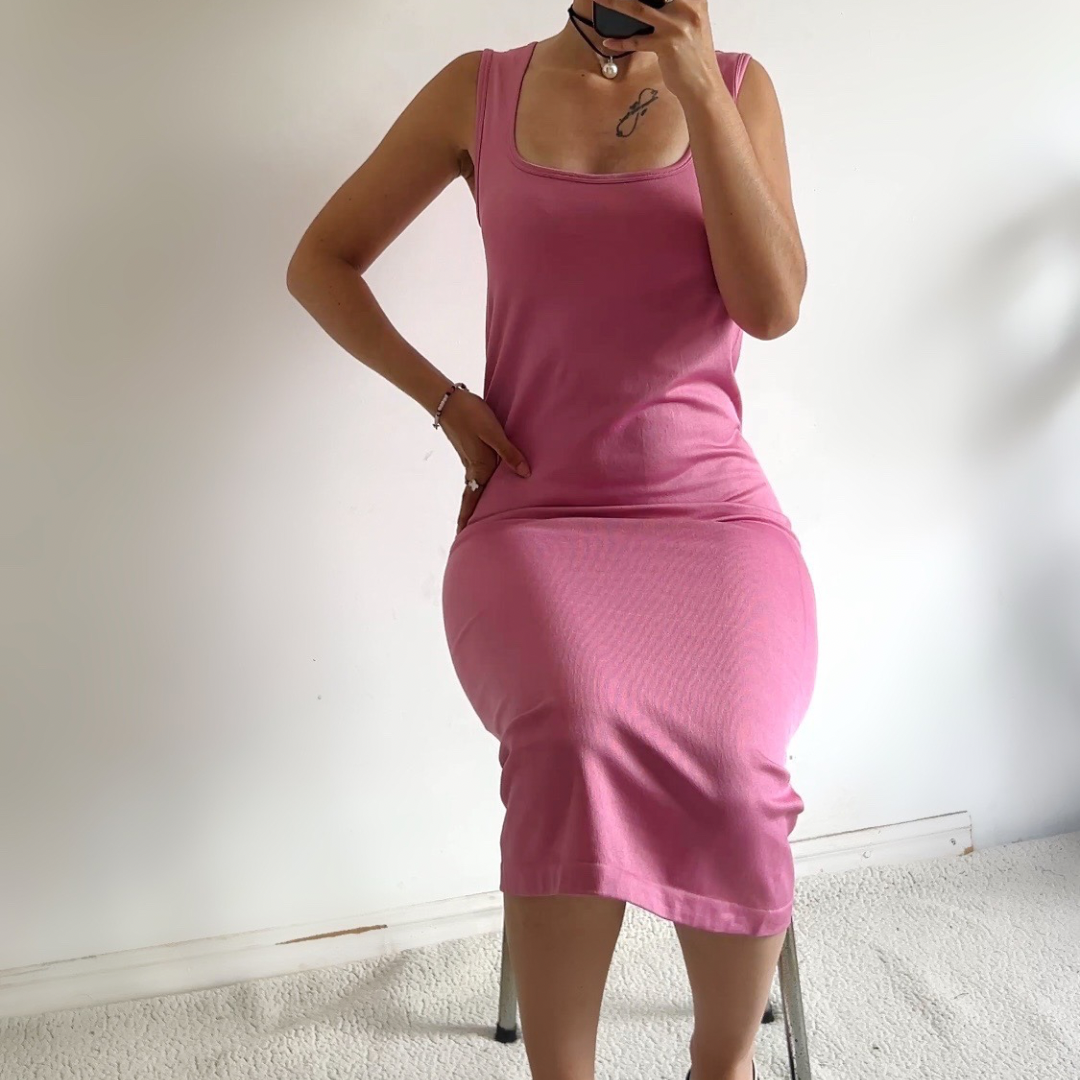 VESTIDO MIDI - ROSA